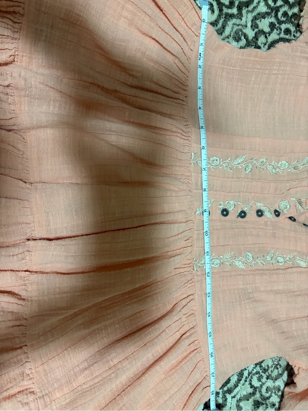 Free People Blush Pink Button-Front Tiered Peasant Tunic - Picture 4 of 6